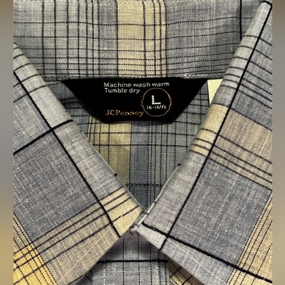 JC Penney Vintage Button Down Pearl Snaps Size 16-16 1/2 (L) NEW F11 - Picture 3 of 8